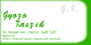 gyozo kaszik business card